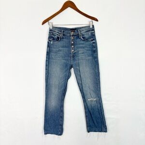 Mother The Pixie Dazzler Ankle Fray Popism Jean Size 27